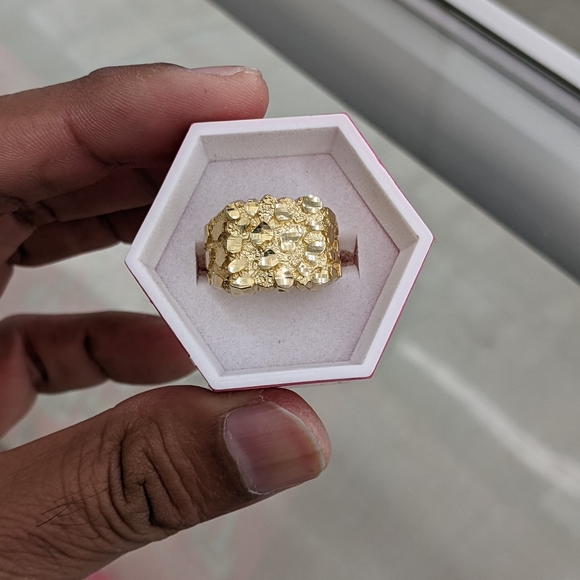 10kt Real Gold Nugget Ring For Men